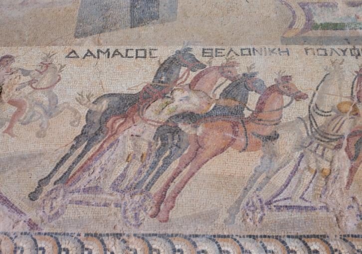 Minister tours rare Akaki mosaics depicting scenes from chariot race ...