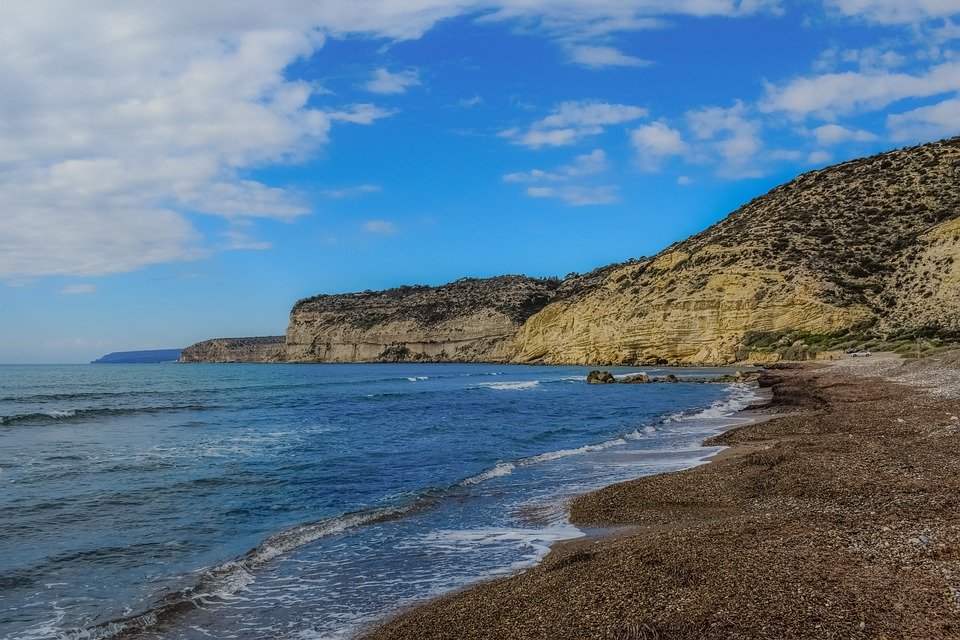 Beach, Sea, Landscape, Coast, Cliffs, Winter, Empty