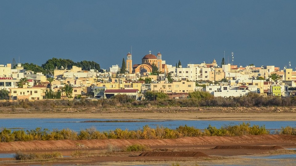 Cyprus, Paralimni, Town, View, Lake, Architecture