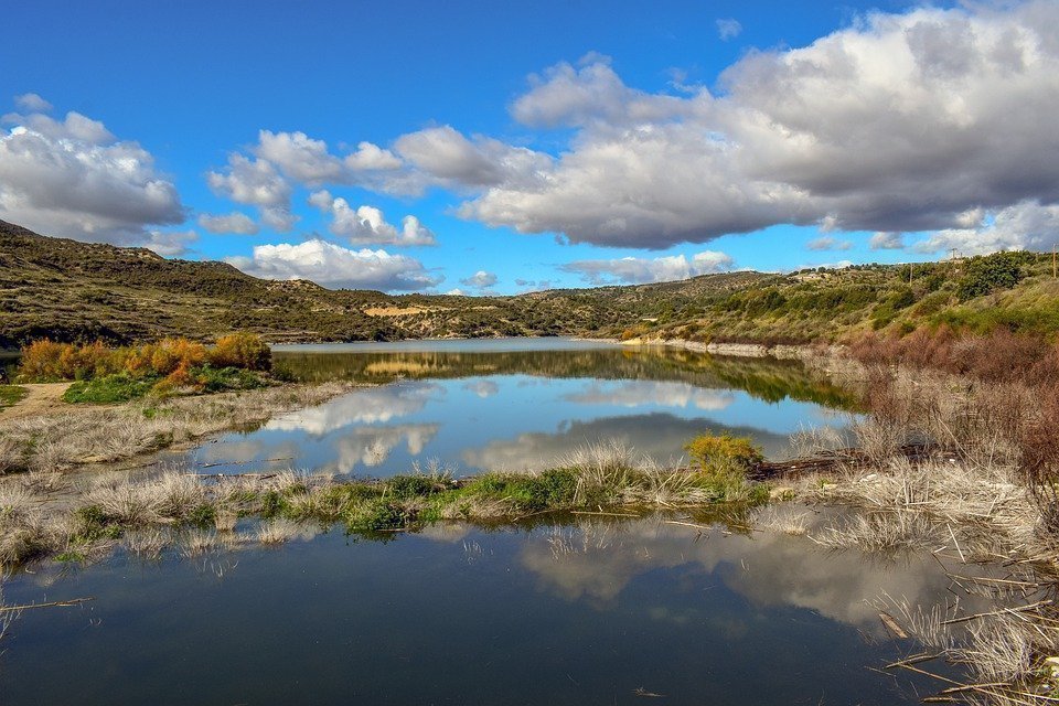 Kouris Dam, Lake, Landscape, Mountains, Nature
