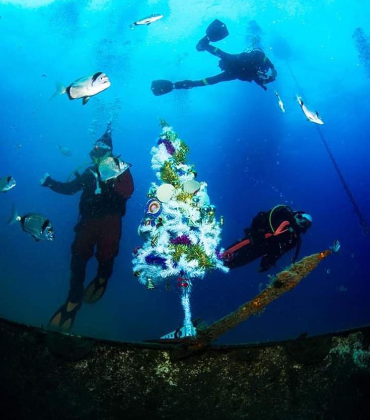 Zenobia wreck goes festive for Christmas