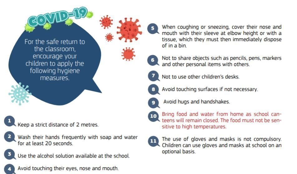 Health Ministry guidelines for safe return of pupils to school | en ...