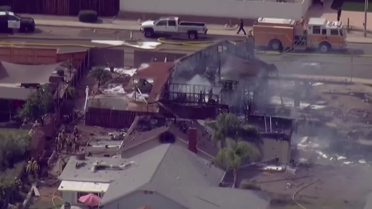Small plane crash near San Diego leaves at least two dead, damages ...