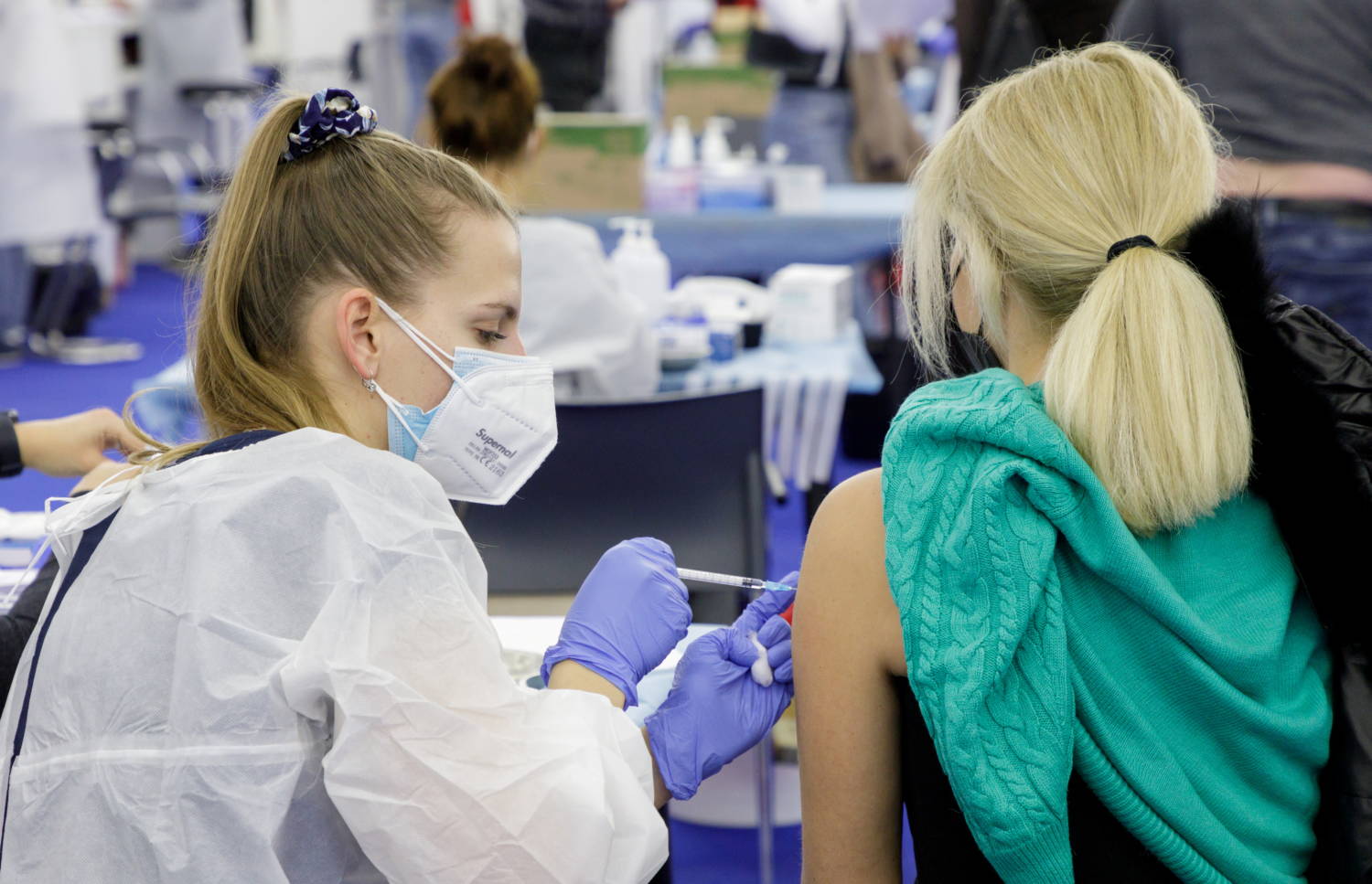 File Photo: Woman Receives A Dose Of The Covid 19 Vaccine At A Vaccination Center In Zagreb