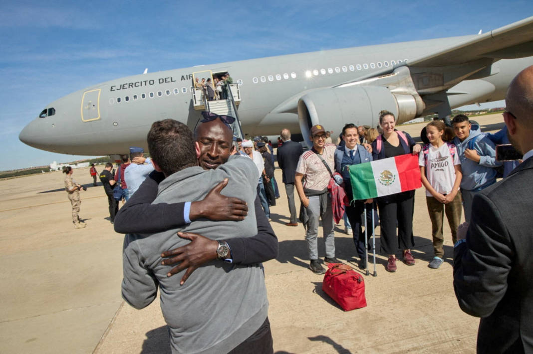 Evacuees Arrive In Spain From Sudan