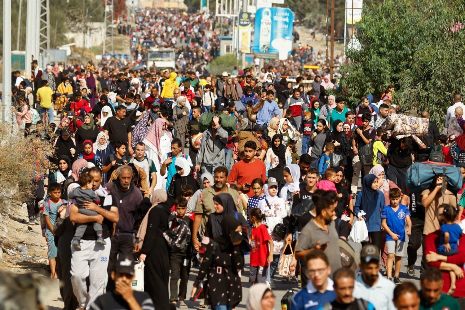 Palestinians Fleeing North Gaza Move Southward, In The Central Gaza Strip