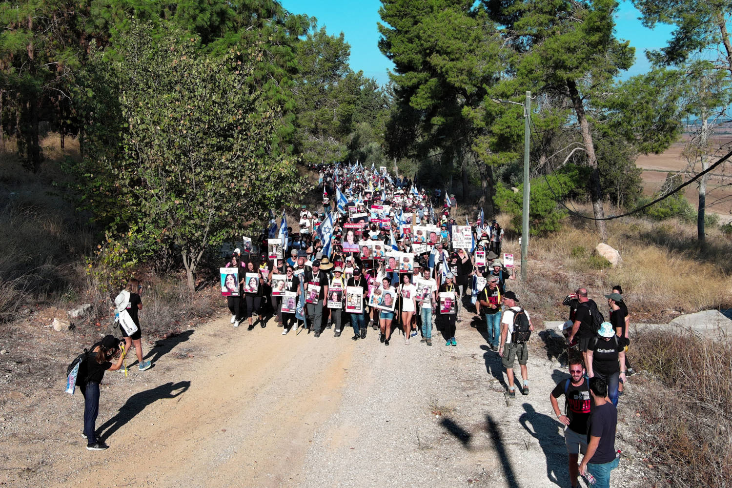 Family Members, Friends And Supporters Of Israelis And Other Nationalities Who Were Taken Hostage On October 7 By Palestinian Islamist Group Hamas Gunmen During A Deadly Attack, March Towards Jerusalem