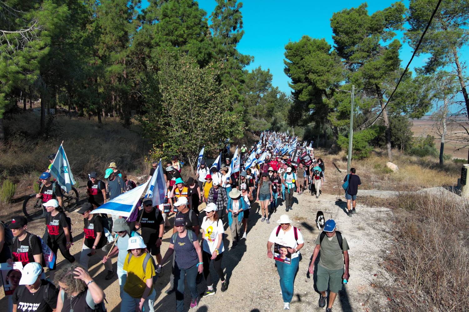 Family Members, Friends And Supporters Of Israelis And Other Nationalities Who Were Taken Hostage On October 7 By Palestinian Islamist Group Hamas Gunmen During A Deadly Attack, March Towards Jerusalem