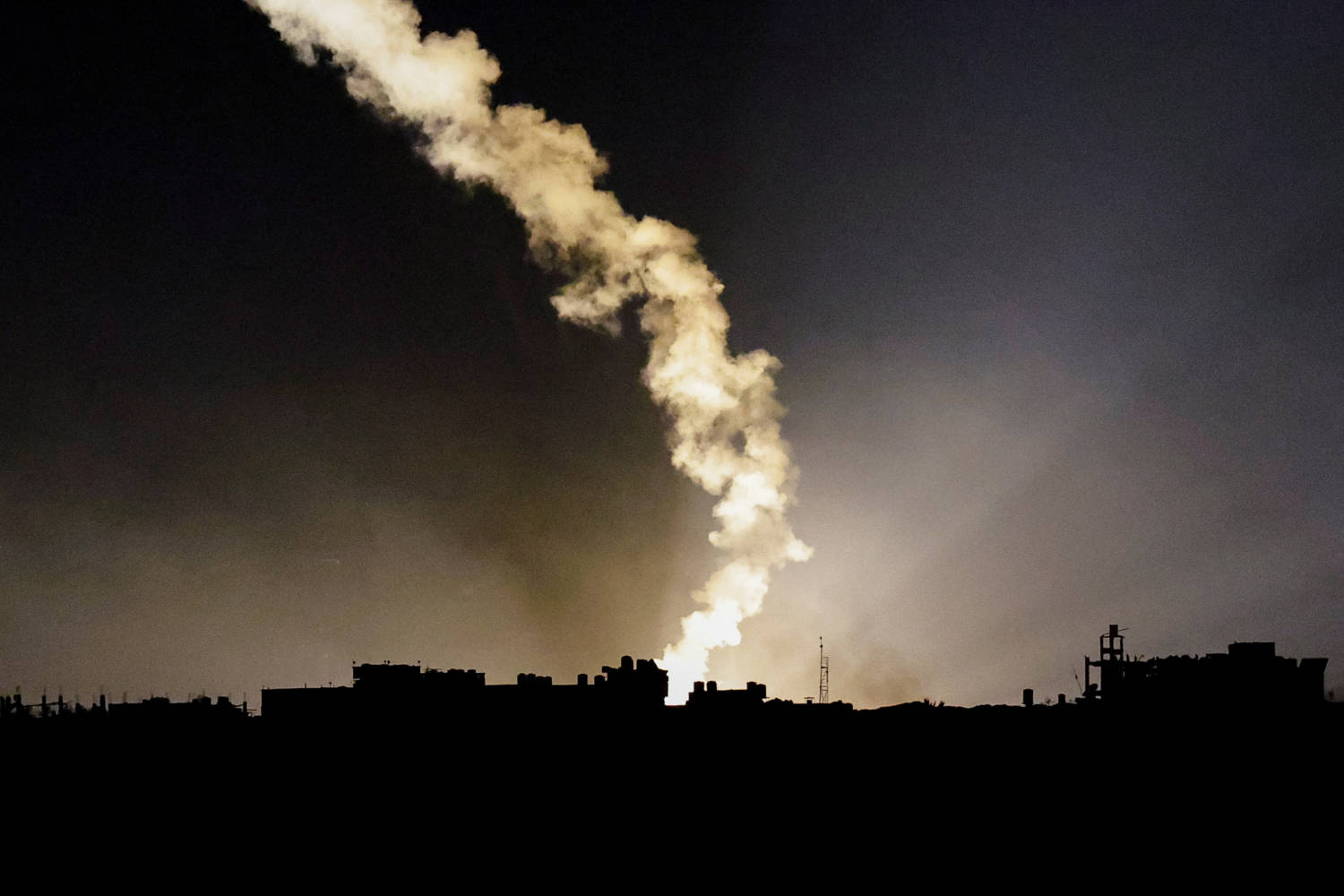 A Flare Falls On Gaza, Amid The Ongoing Conflict Between Israel And The Palestinian Group Hamas, As Seen From South Israel