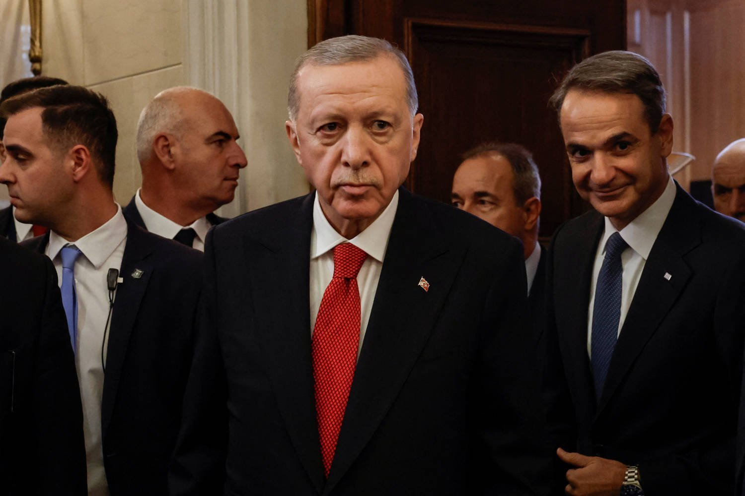 Greek Prime Minister Kyriakos Mitsotakis Meets With Turkish President Recep Tayyip Erdogan In Athens
