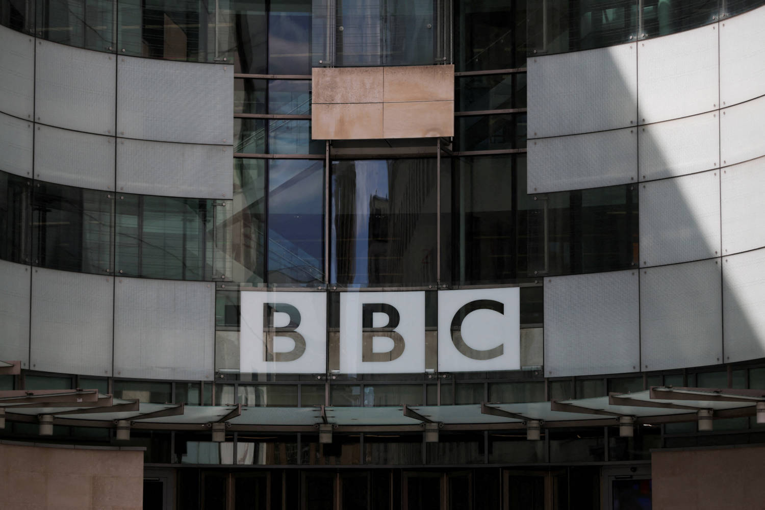 File Photo: The Bbc Logo Is Displayed Above The Entrance To The Bbc Headquarters In London