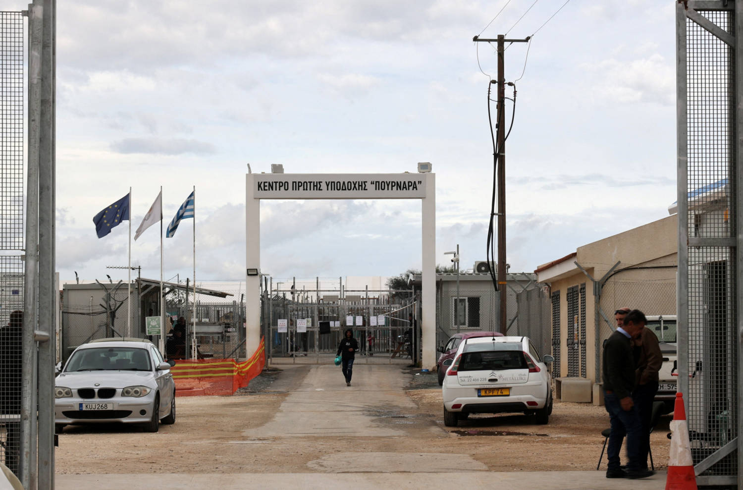 Man Walks At Pournara Refugee Camp In Kokkinotrimithia On The Outskirts Of Nicosia