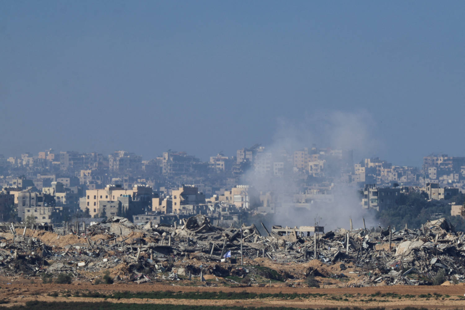 Smoke Rises In Gaza, Amid The Ongoing Conflict Between Israel And The Palestinian Islamist Group Hamas, As Seen From Southern Israel