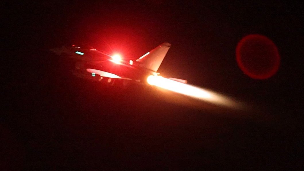 An Raf Typhoon Aircraft Takes Off To Join The U.s. Led Coalition From Raf Akrotiri