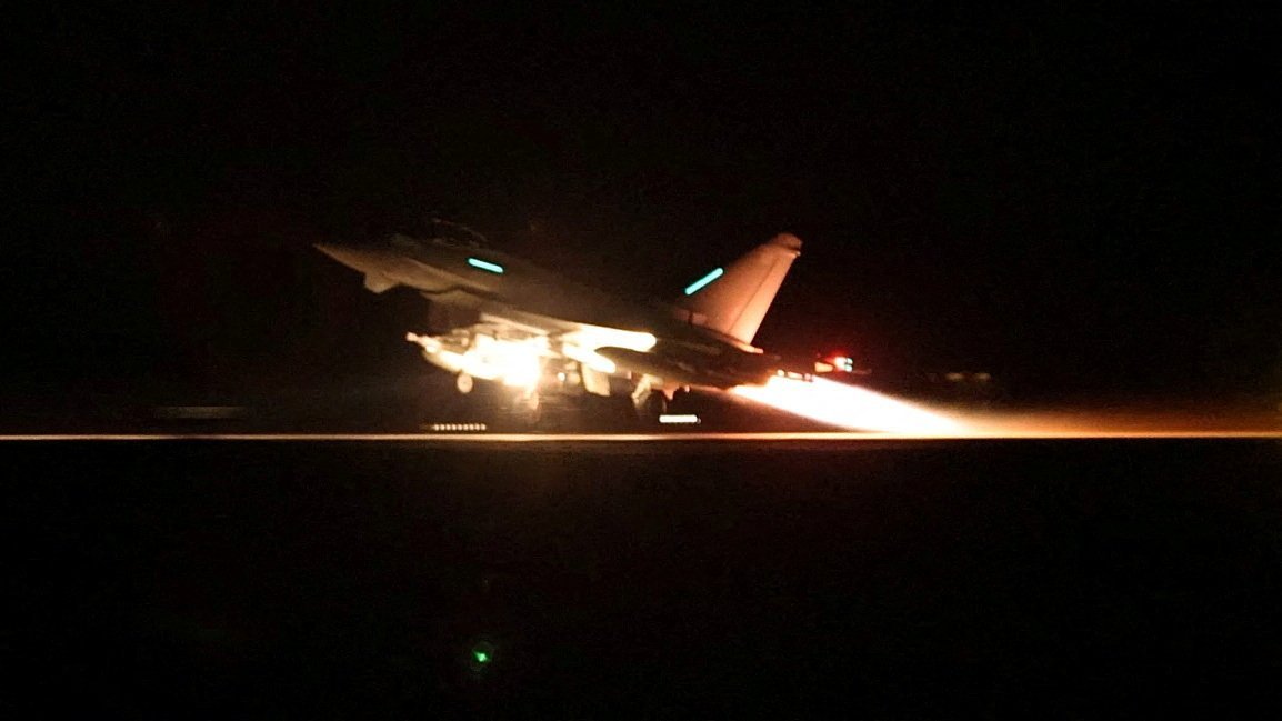 An Raf Typhoon Aircraft Takes Off To Join The U.s. Led Coalition From Raf Akrotiri