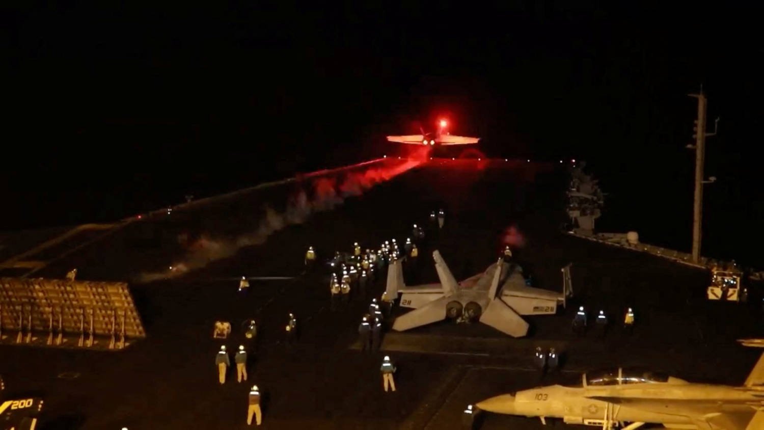 An Aircraft Takes Off To Join The U.s. Led Coalition To Conduct Air Strikes Against Military Targets In Yemen