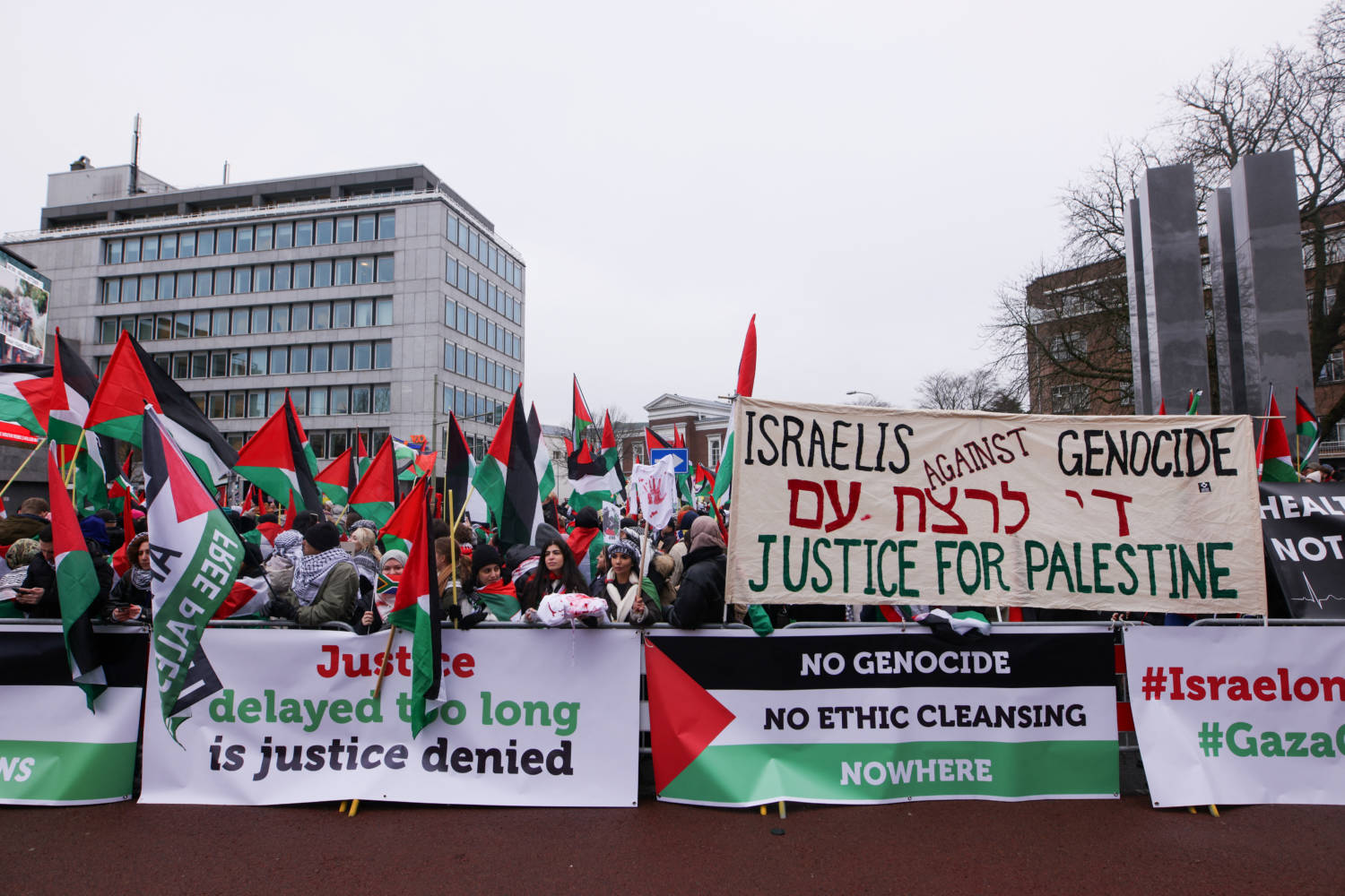 Protests Near The Icj In The Hague As Israel And South Africa Face Each Other In The Gaza Genocide Case