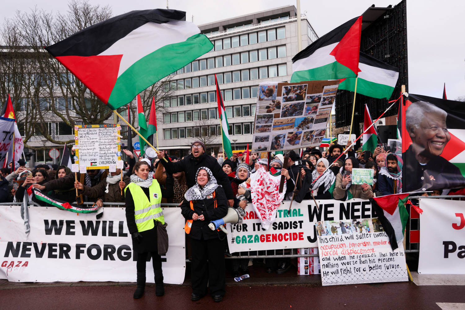 Protests Near The Icj In The Hague As Israel And South Africa Face Each Other In The Gaza Genocide Case