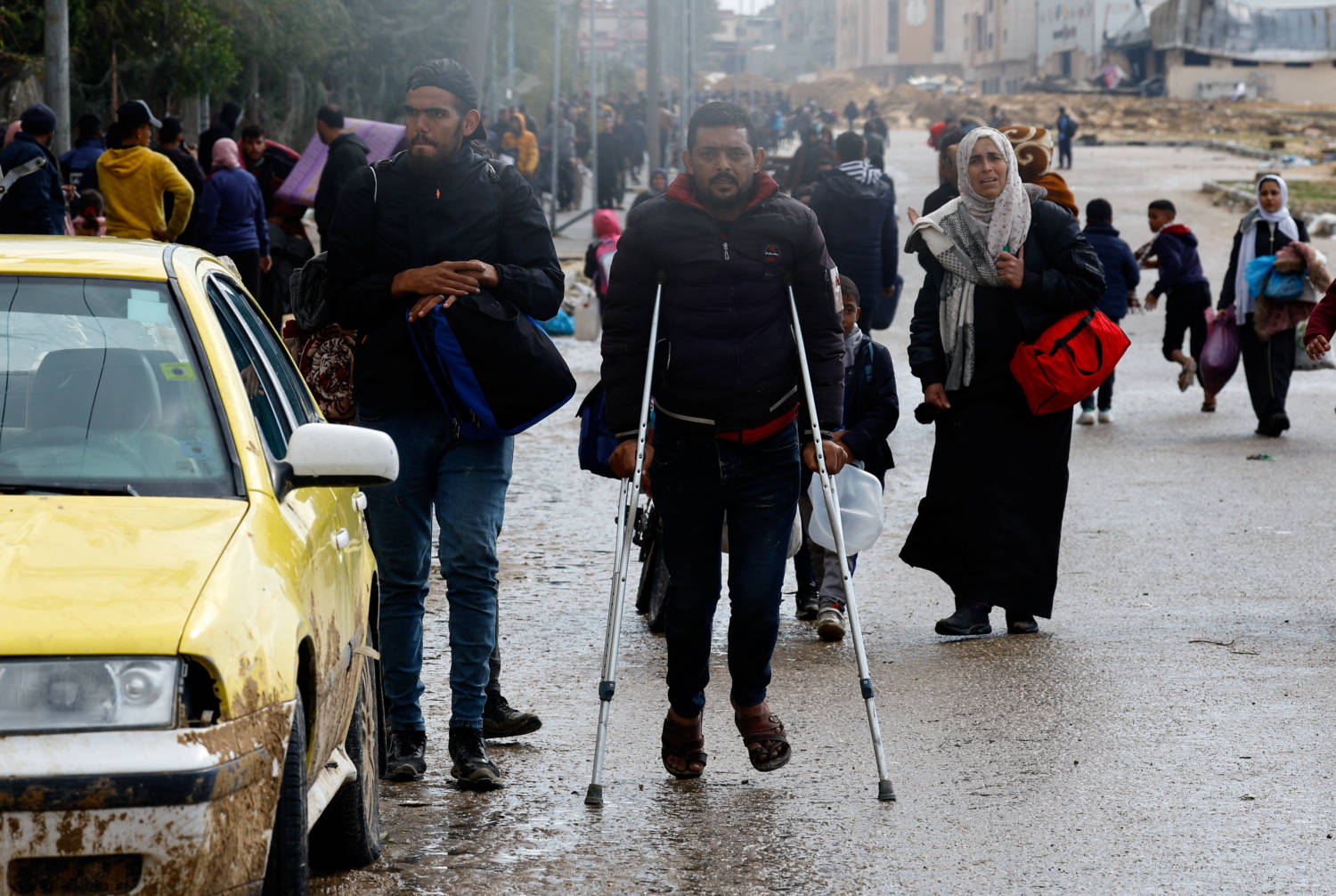 Palestinians Fleeing Khan Younis, Due To The Israeli Ground Operation, Move Towards Rafah
