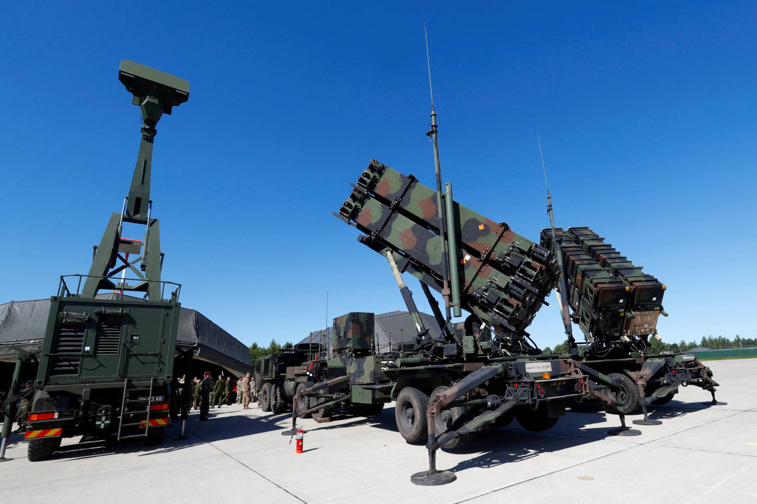 File Photo: U.s. Long Range Air Defence Systems Patriot And British Radar Giraffe Amb Are Displayed During Toburq Legacy 2017 Air Defence Exercise In The Military Airfield Near Siauliai