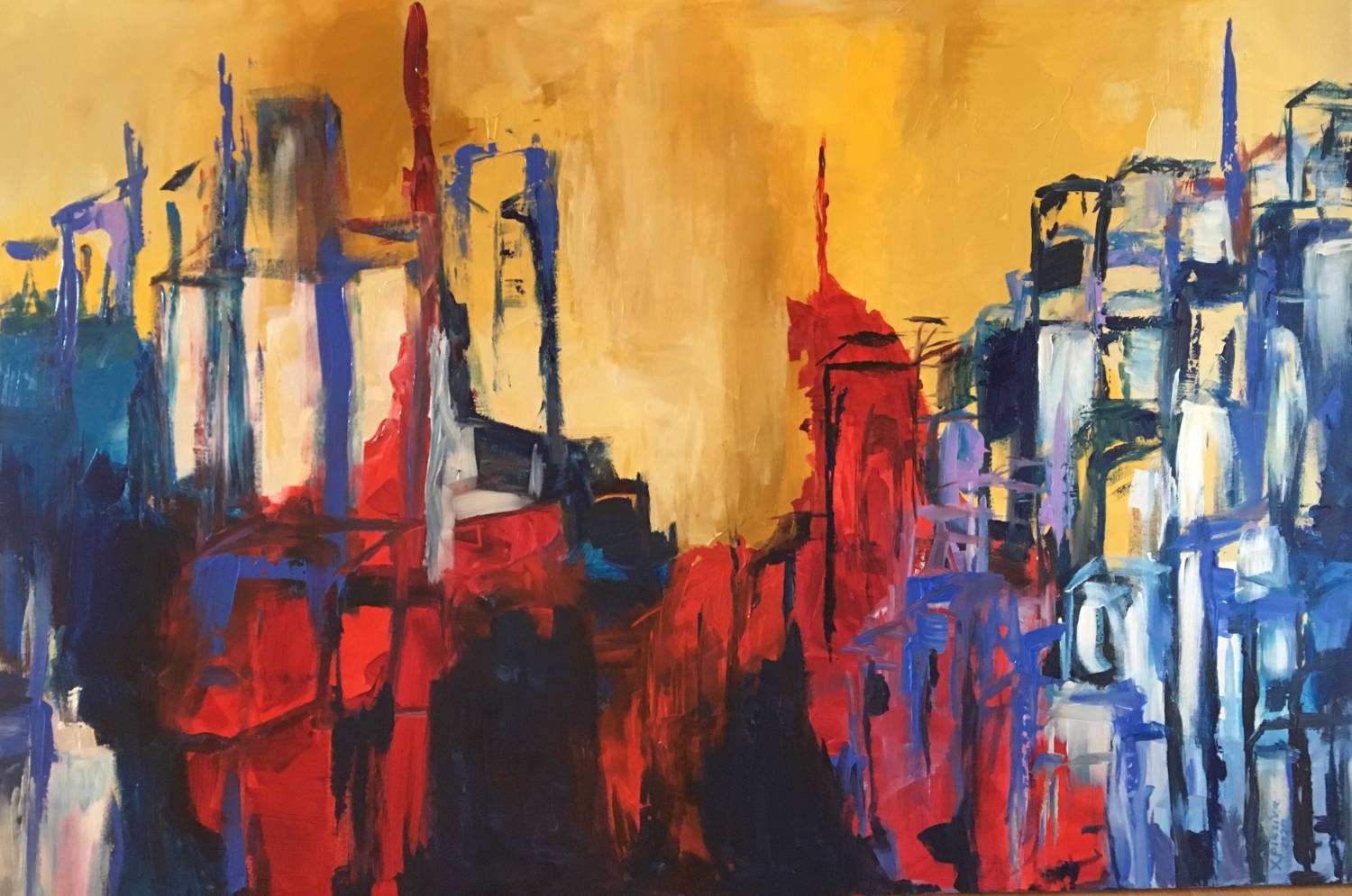 Paint The City Red Acrylic On Canvas