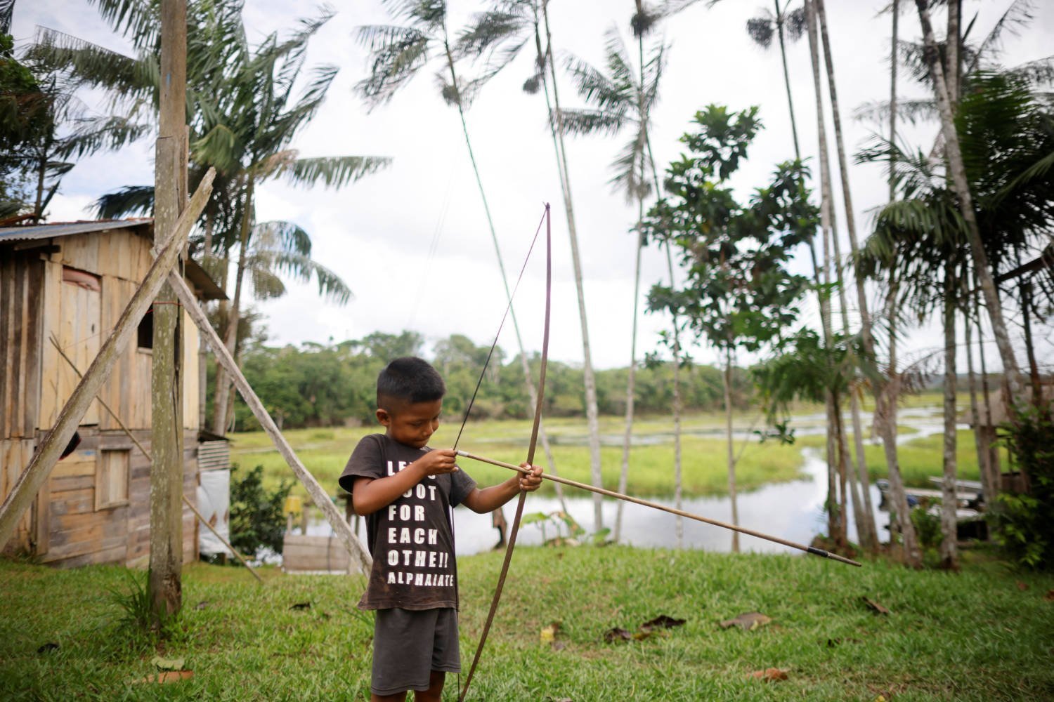 A Child Of The Karipuna People Is Seen At The Santa Izabel Village, On The Uaca Indigenous Land, Near The Mouth Of The Amazon In Oiapoque
