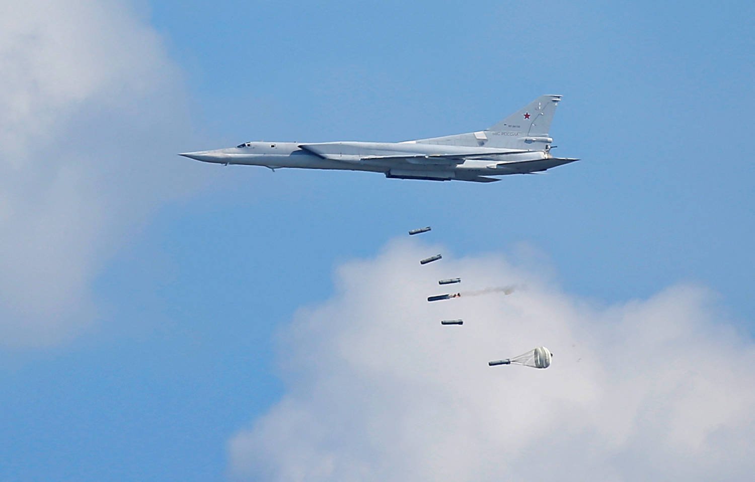 File Photo: Tupolev Tu 22m3 Bomber Performs During International Army Games 2016 In Dubrovichi Outside Ryazan
