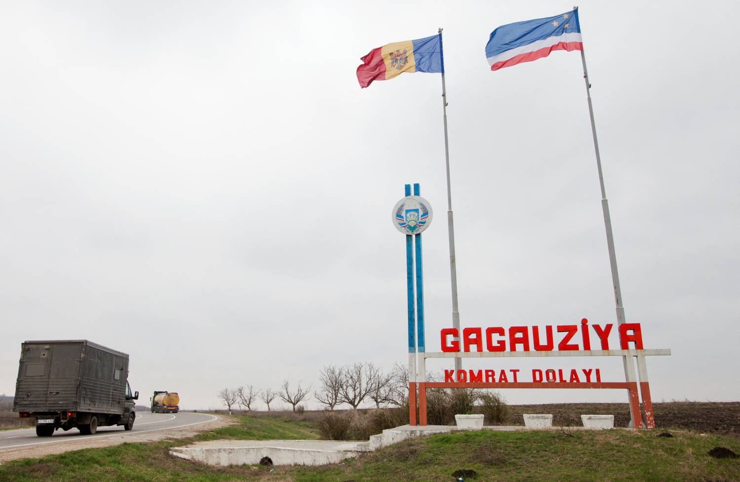 File Photo: A Sign Informs Motorists Of Entering The Territory Of The Autonomous Moldovan Province Gagauzia