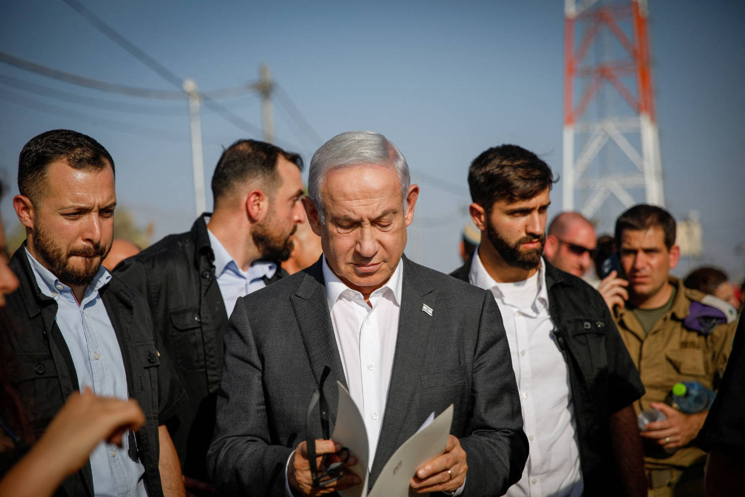 File Photo: Israeli Prime Minister Benjamin Netanyahu Attends A Briefing Near The Salem Military Post