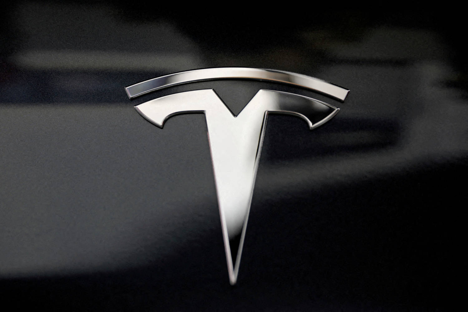 File Photo: A Tesla Logo Is Seen In Los Angeles