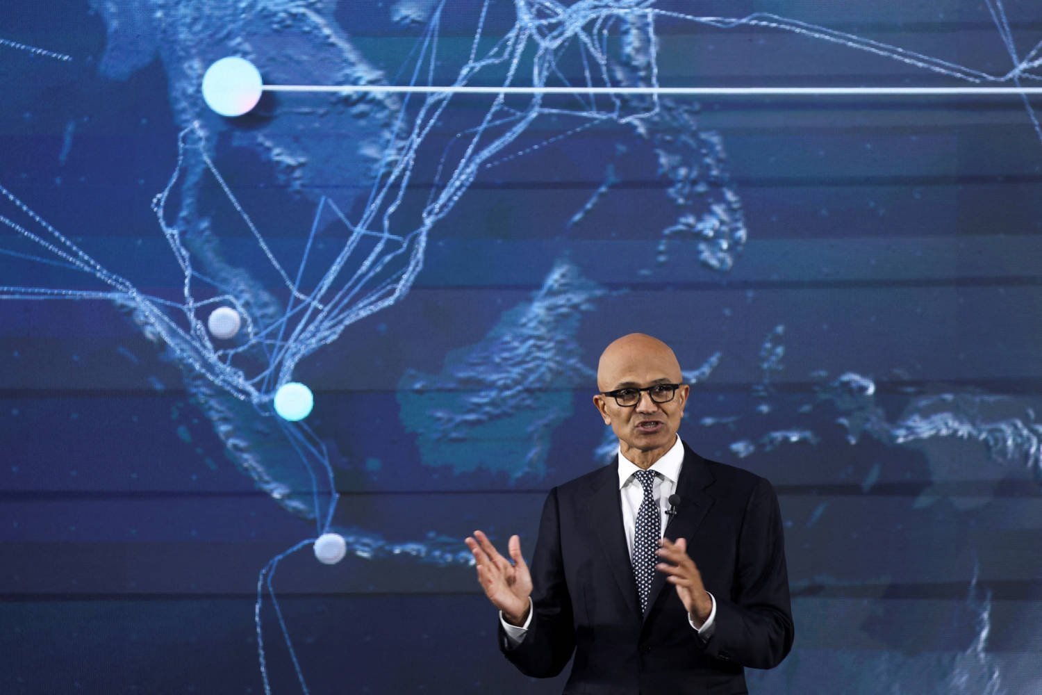 Microsoft Ceo Satya Nadella Speaks During The 