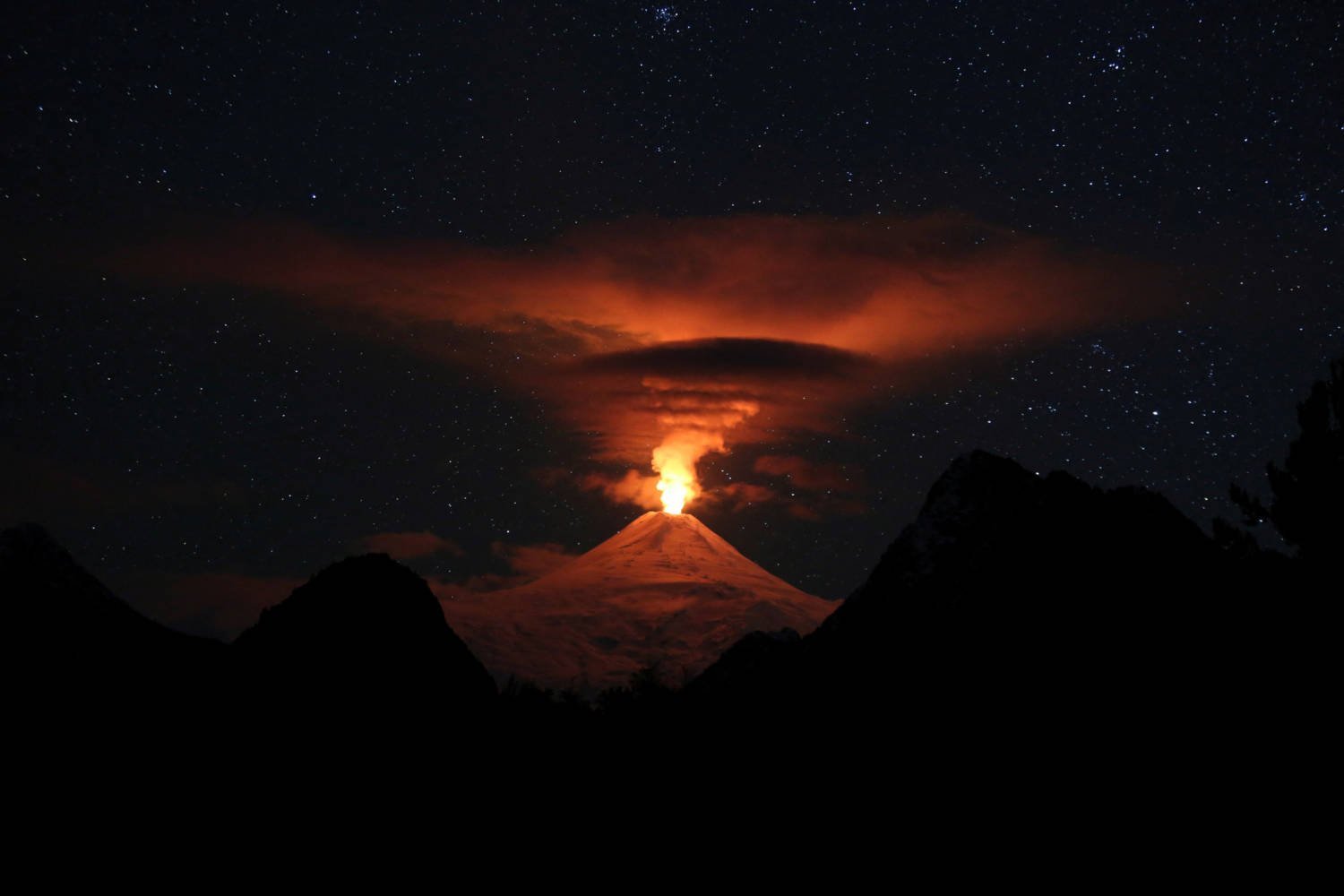 Villarrica Volcano Activity, As Seen From Pucon