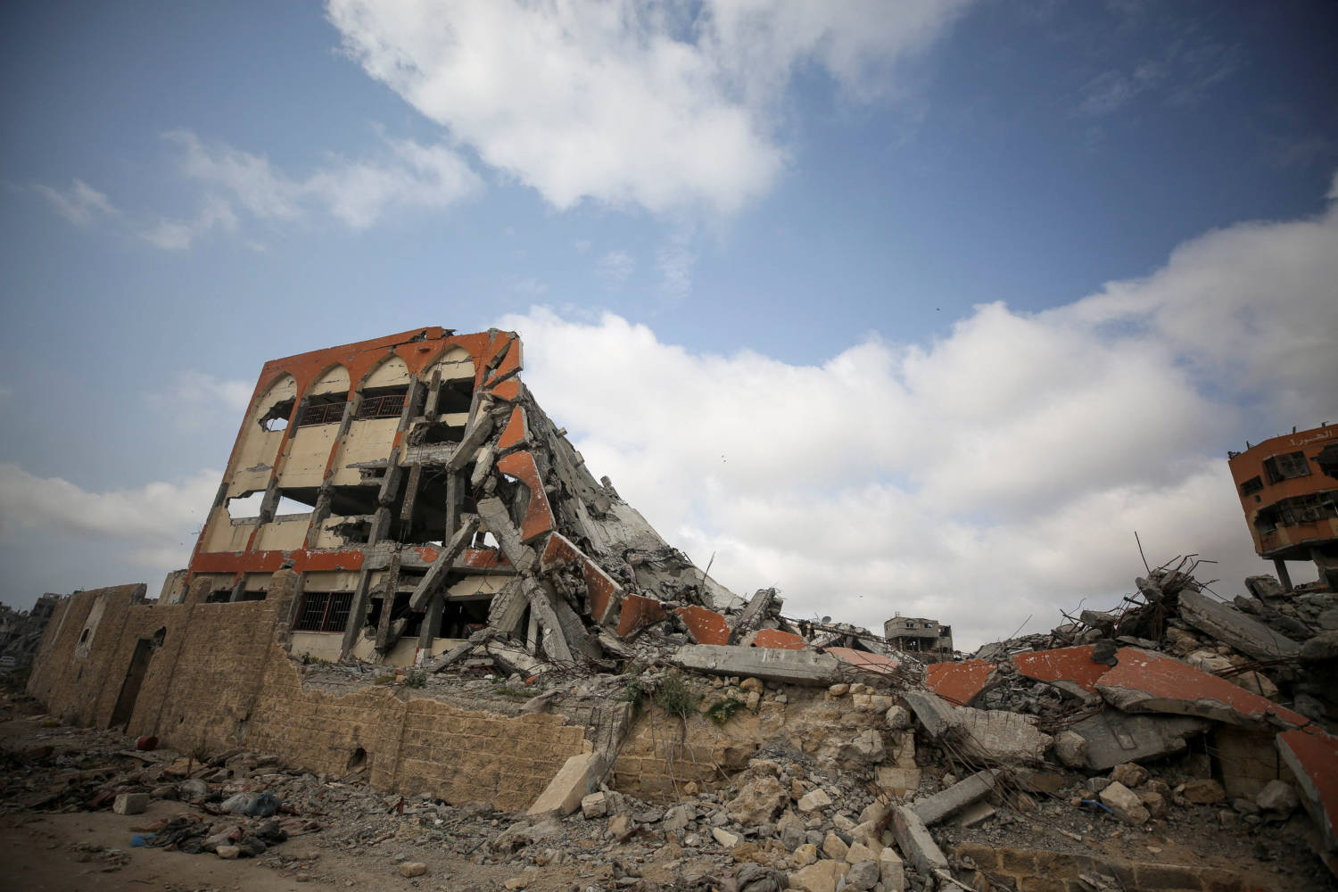 A School, Destroyed During Israel's Military Offensive, Lies In Ruin, In Gaza City