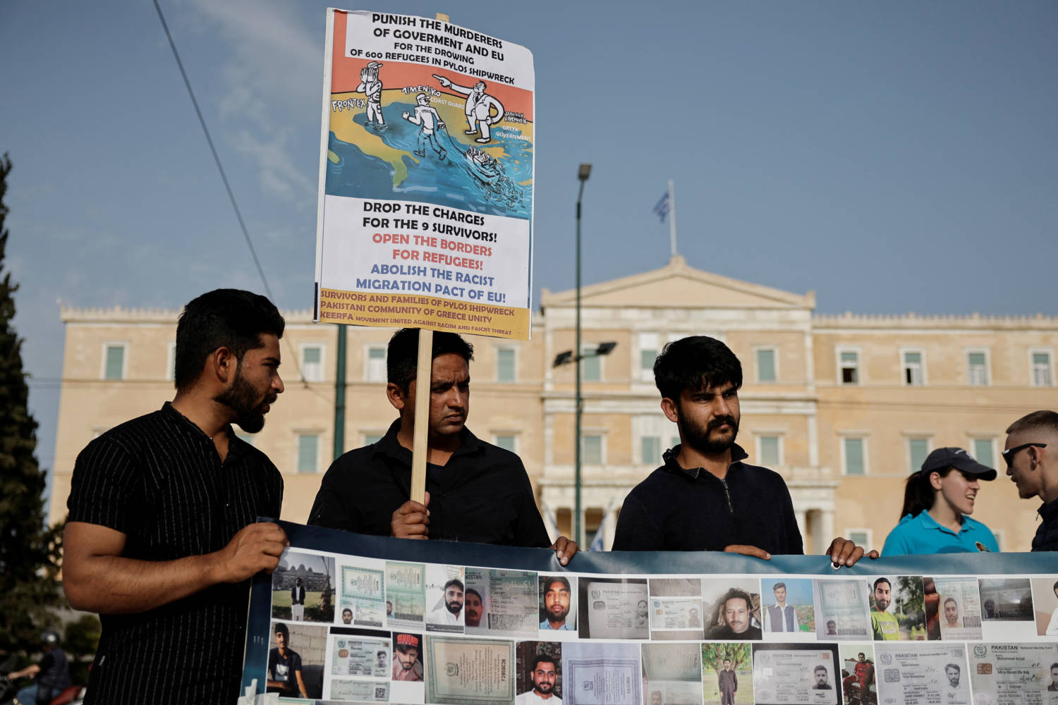 Protest Ahead Of The Trial Over Deadly Migrant Shipwreck Calling For Justice And In Support To The Nine Accused Egyptian Survivors