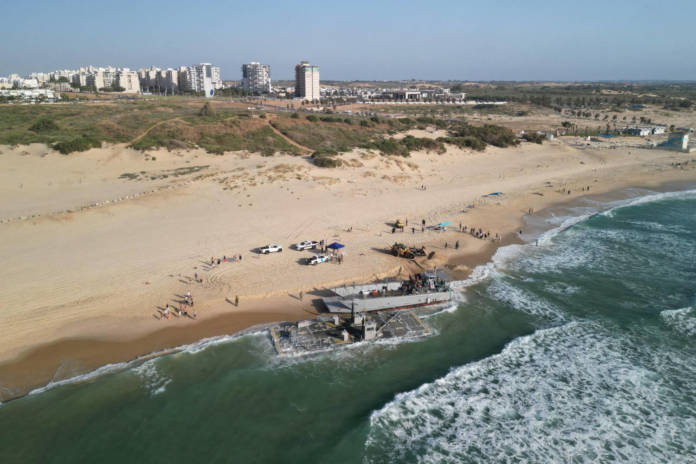 Vessels Used For Delivering Aid To Gaza Via U.s. Built Pier Run Aground In Ashdod