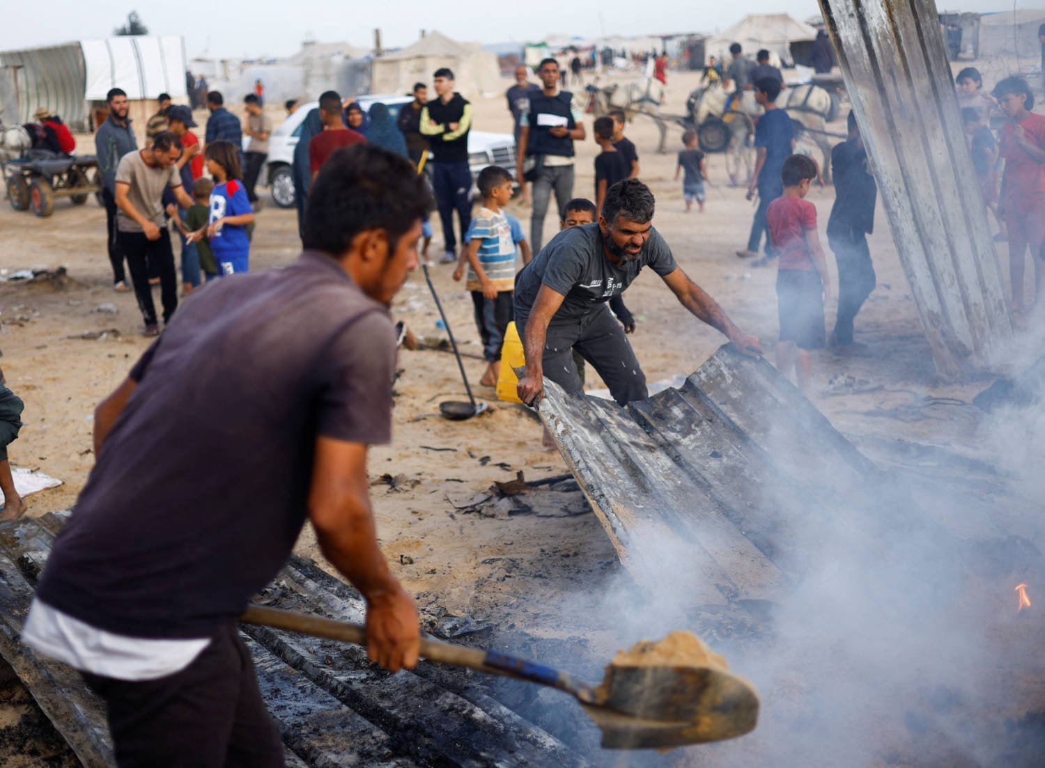 Aftermath Of An Israeli Strike On An Area Designated For Displaced People, In Rafah In The Southern Gaza Strip