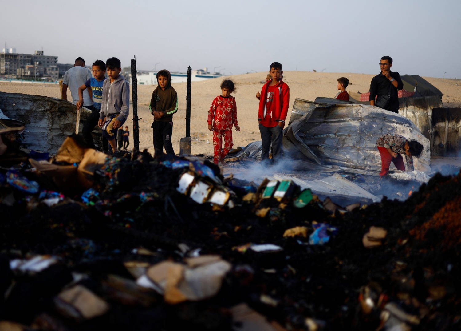 Aftermath Of An Israeli Strike On An Area Designated For Displaced People, In Rafah In The Southern Gaza Strip