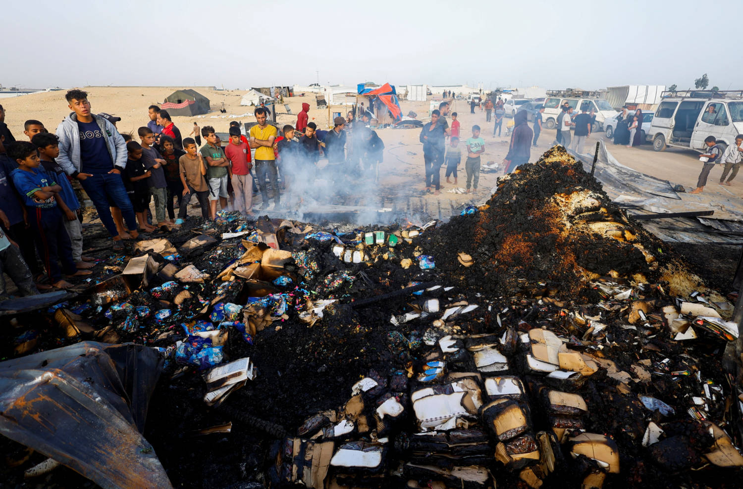 Aftermath Of An Israeli Strike On An Area Designated For Displaced People, In Rafah In The Southern Gaza Strip