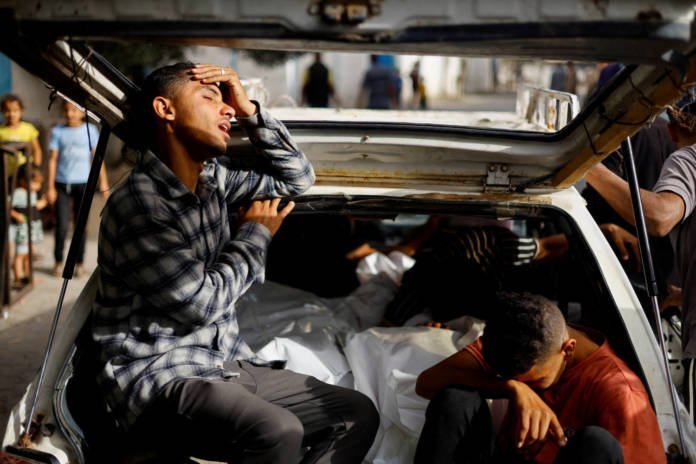 Funeral Of Palestinians Killed In An Israeli Strike On An Area Designated For Displaced People, In Rafah, In The Southern Gaza Strip
