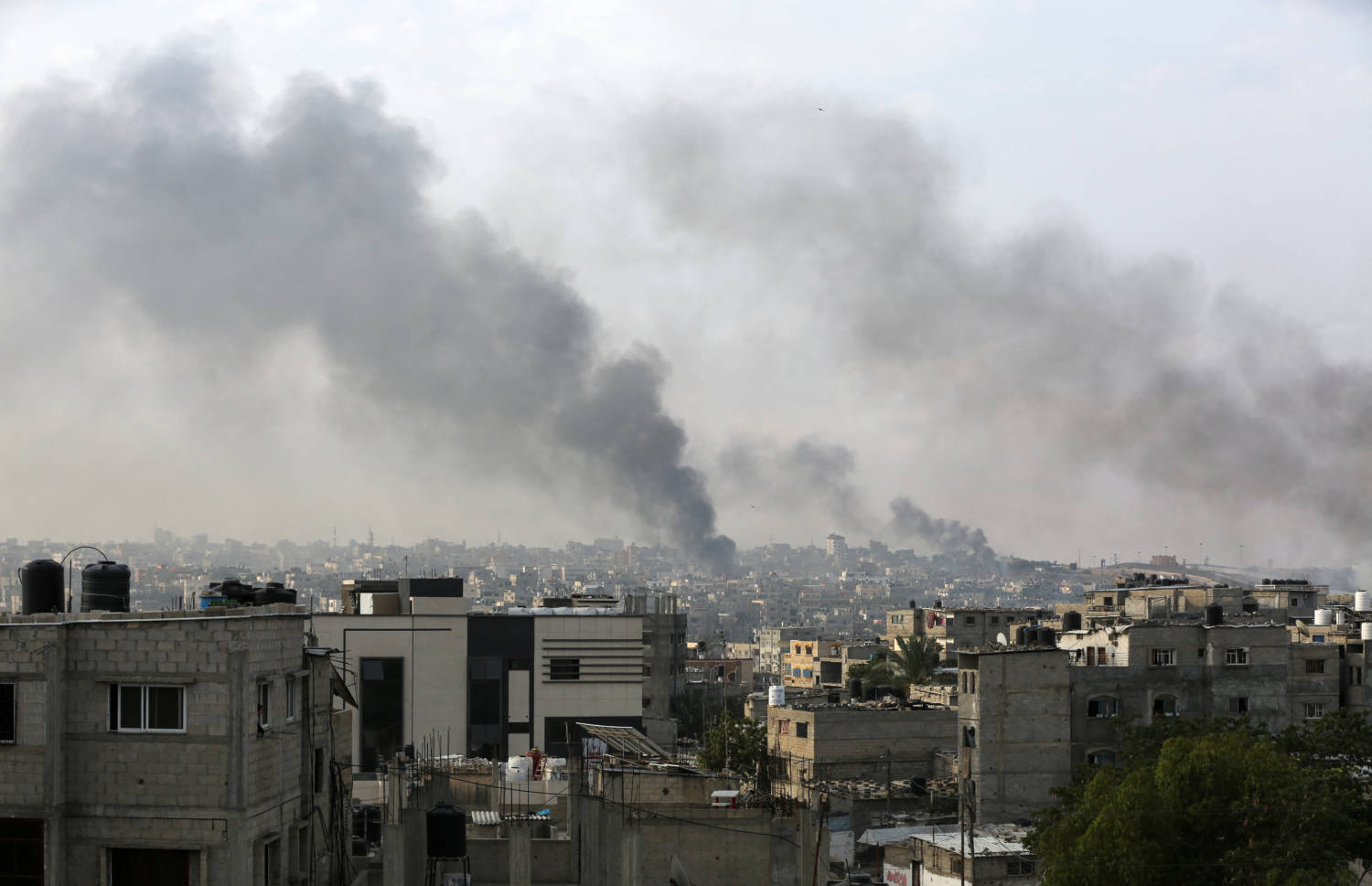 Smoke Rises Following Israeli Strikes During An Israeli Military Operation, In Rafah