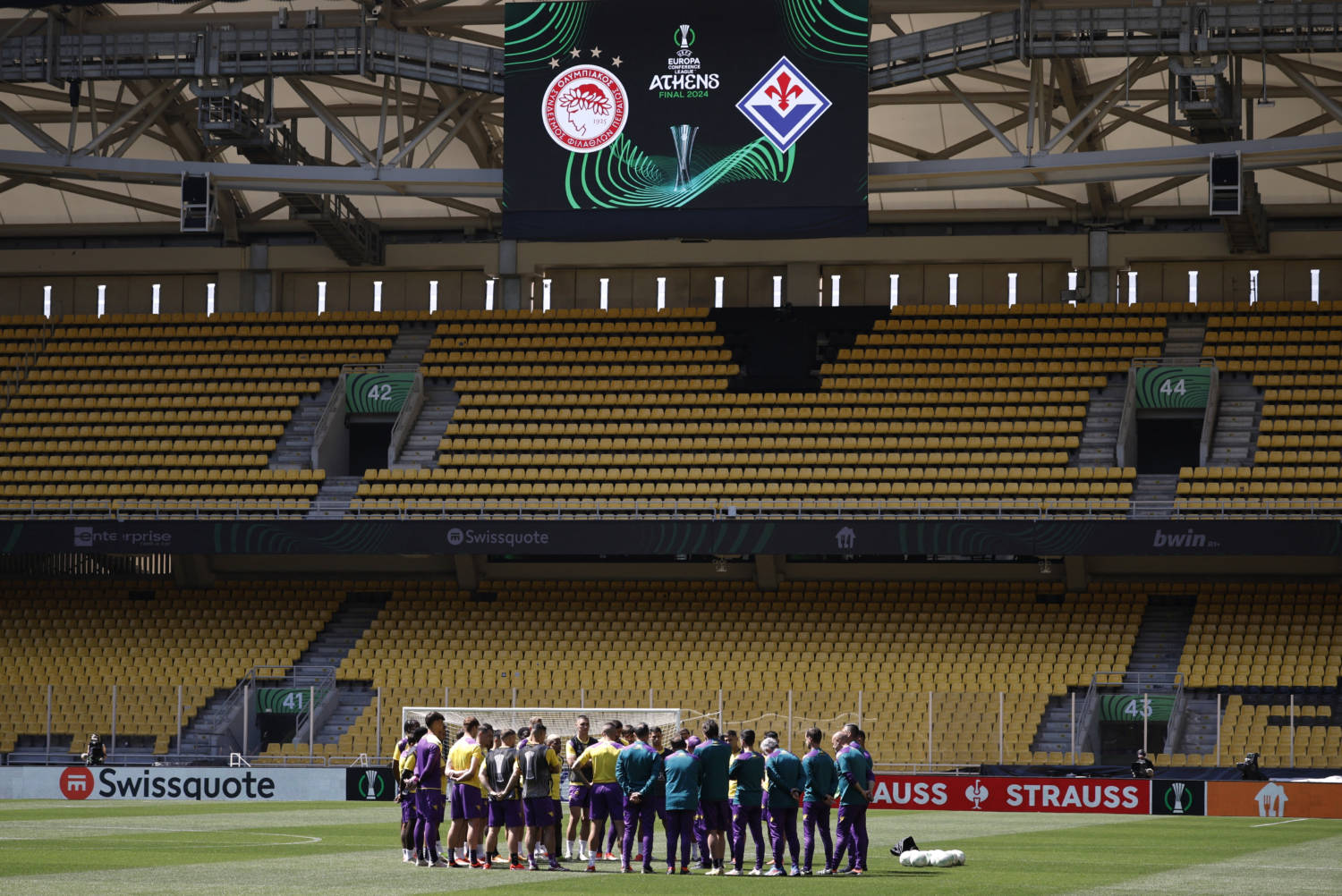 Europa Conference League Final Olympiacos And Fiorentina Training And Press Conference