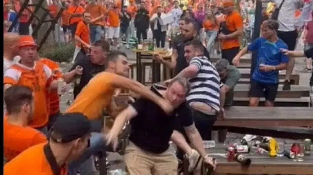 Euro2024 English And Dutch Hooligans Clash In Dortmund