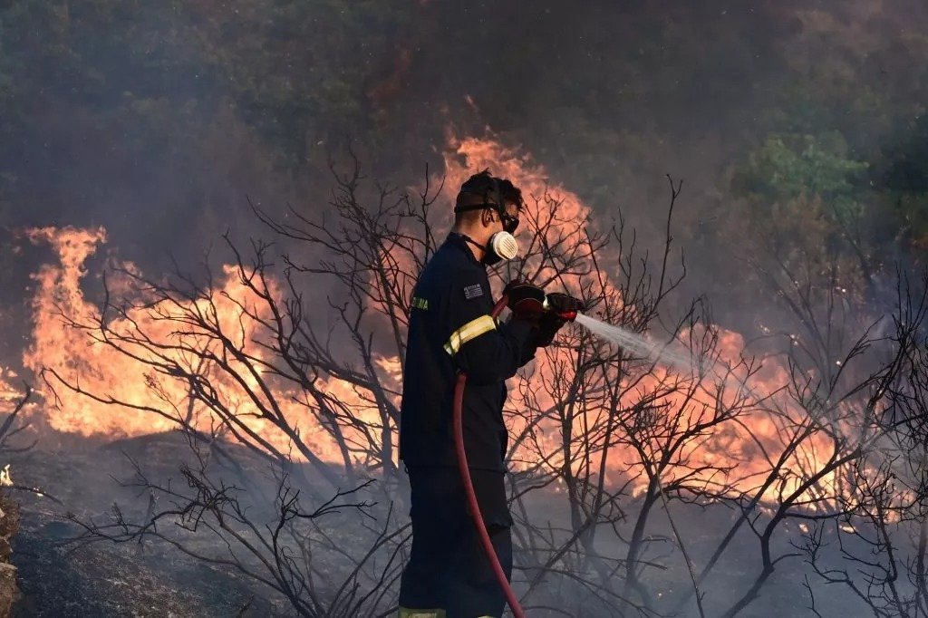 Firefighting Efforts Continue In Greece As Grammatiko Evacuates