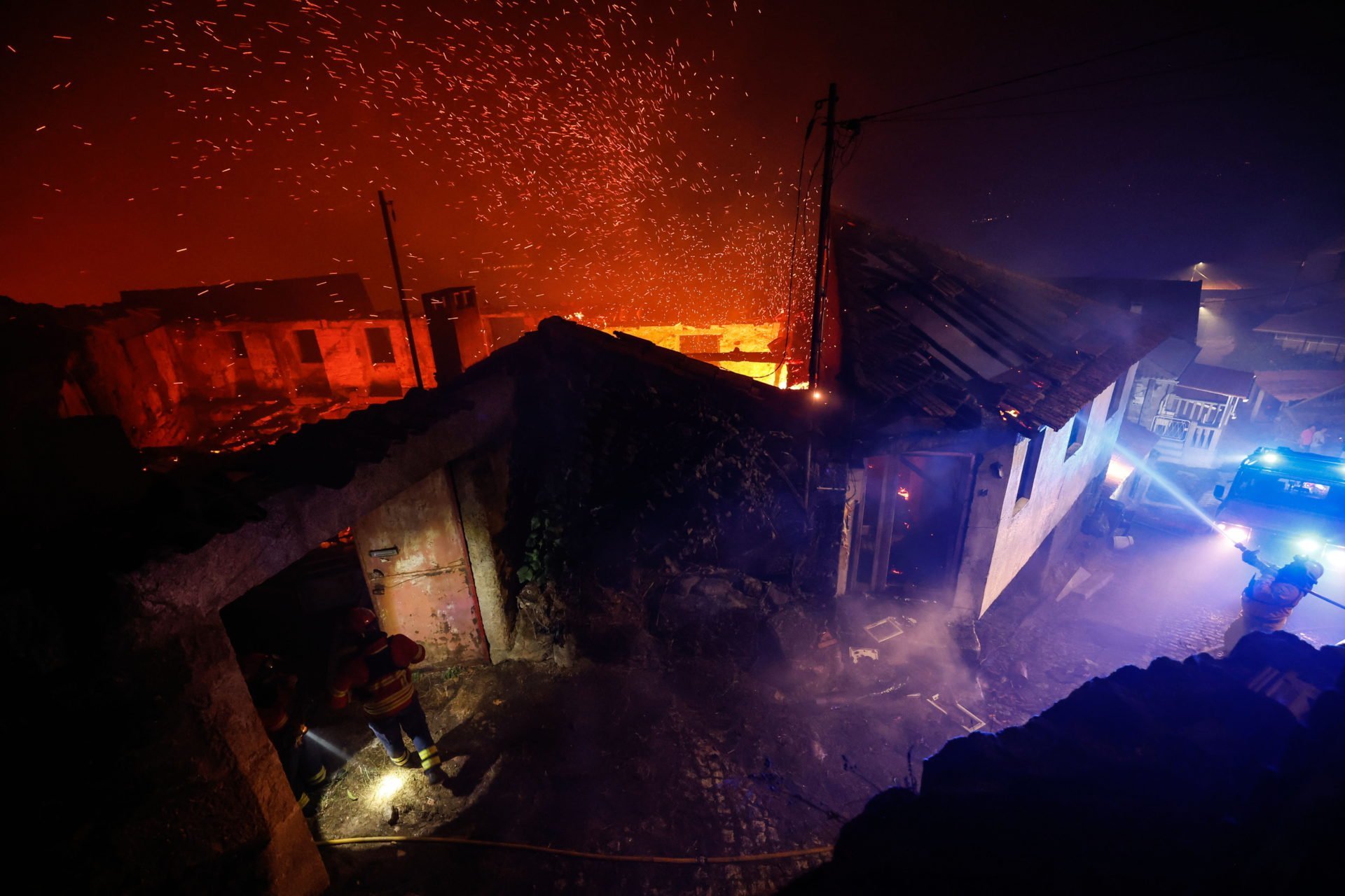 Forest Fire In In Bornes De Aguiar, Portugal