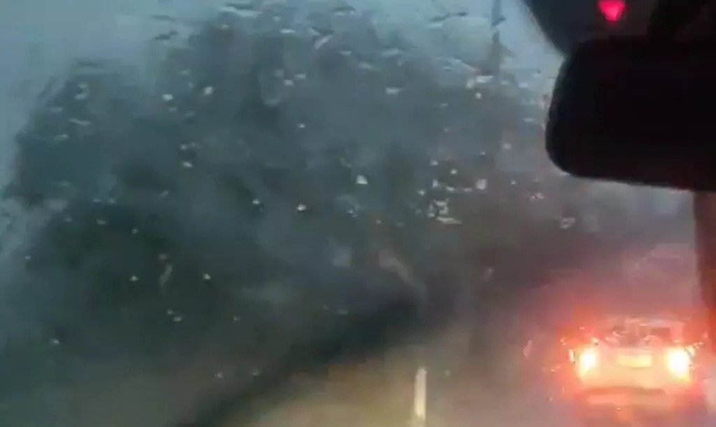 Roads Hit By Heavy Hail And Landslides, Police Warn Drivers