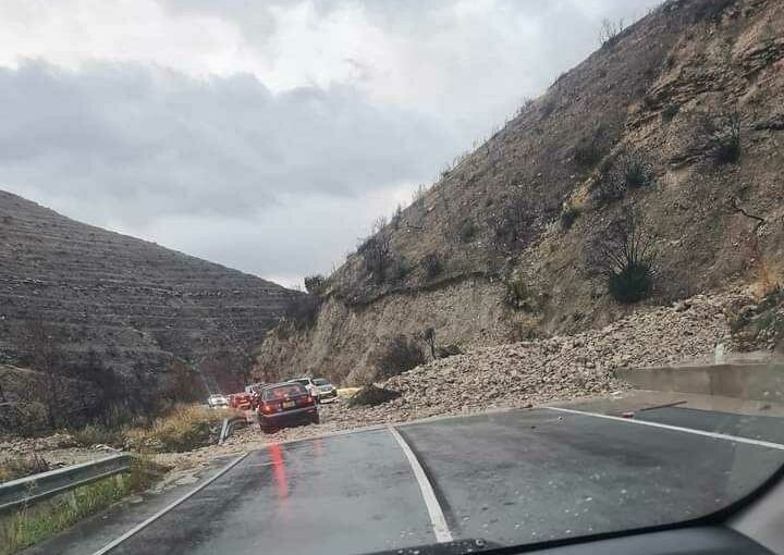 Storm Triggers Landslides And Road Closures In Limassol (photos+videos)