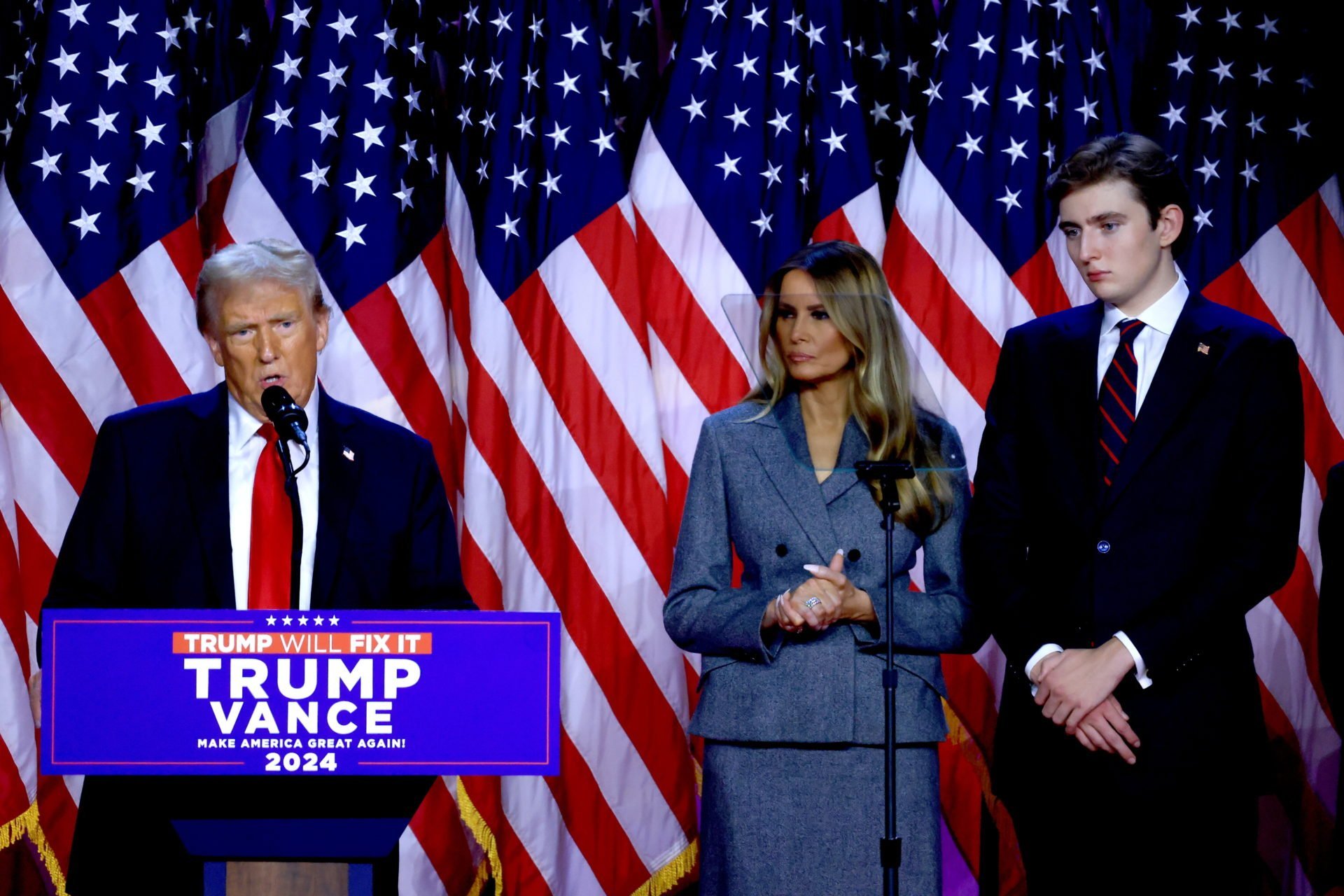 Republican Presidential Candidate Trump Reacts To Elections Results