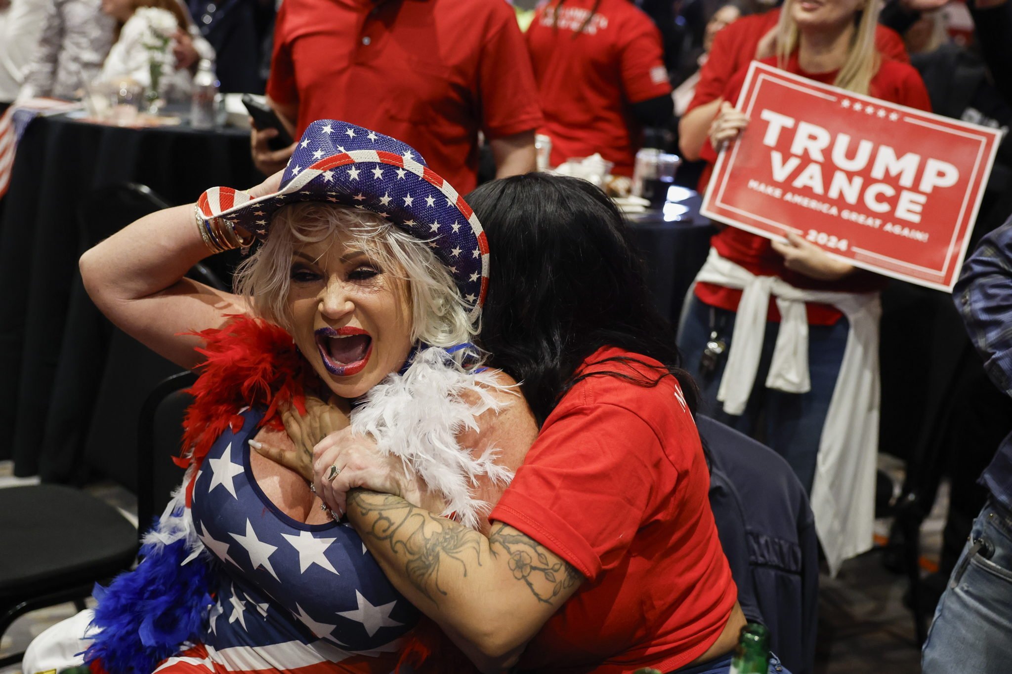 People Wait For Results Of Us 2024 Presidential Elections In Nevada