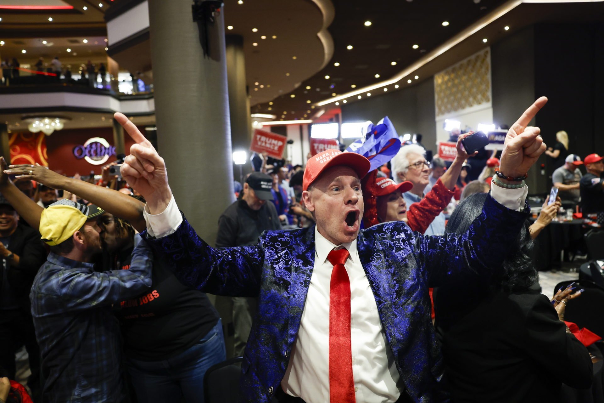 People Wait For Results Of Us 2024 Presidential Elections In Nevada