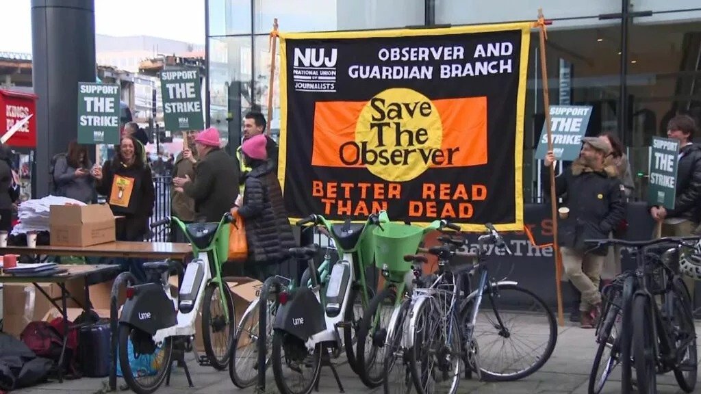 Guardian journalists begin historic strike over Observer sale plans ...